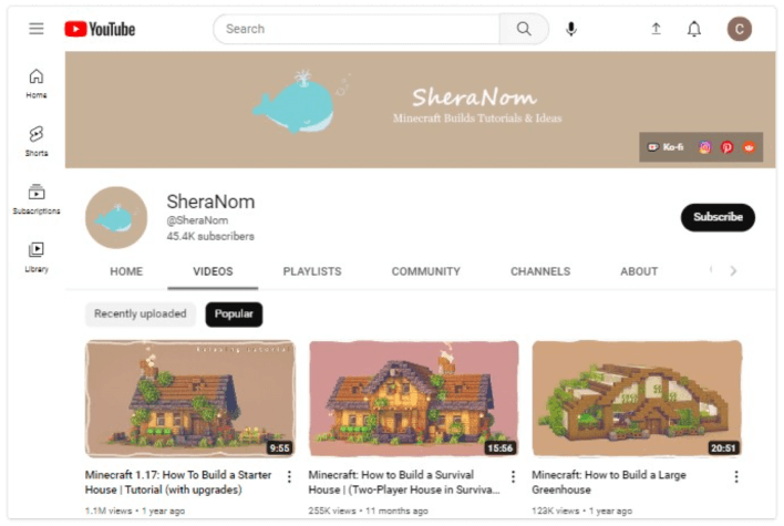 Canal SheraNom no YouTube