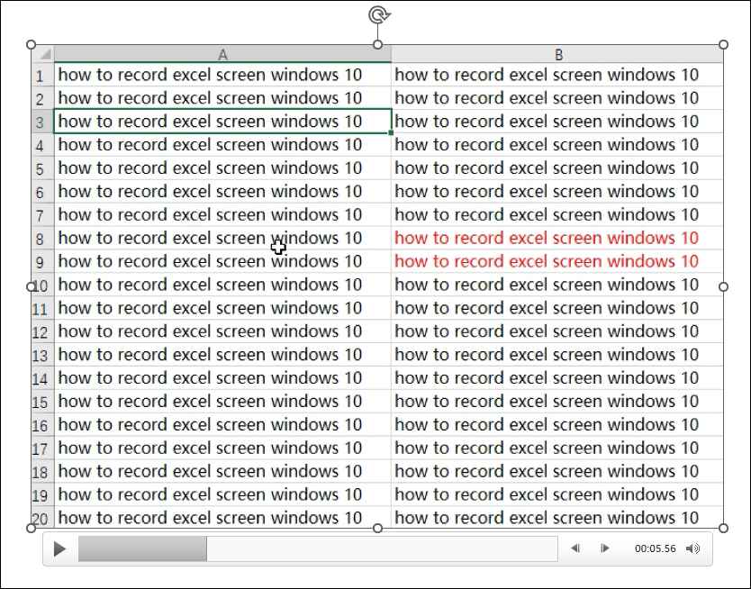 show excel recording video in ppt.