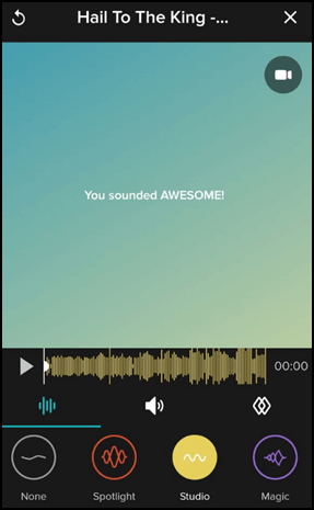 Edição de voz no Smule