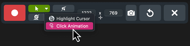 snagit click animation or highlight cursor