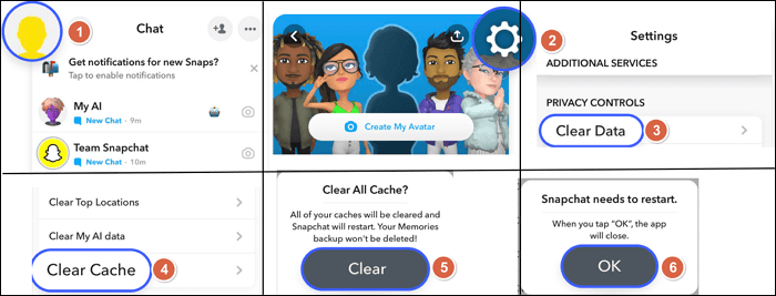 Snapchat Cache löschen