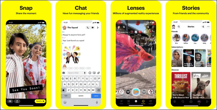 interface do snapchat