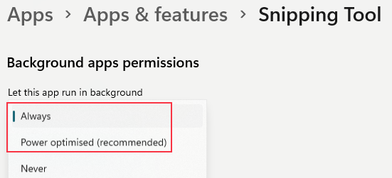 snipping tool allows background recording