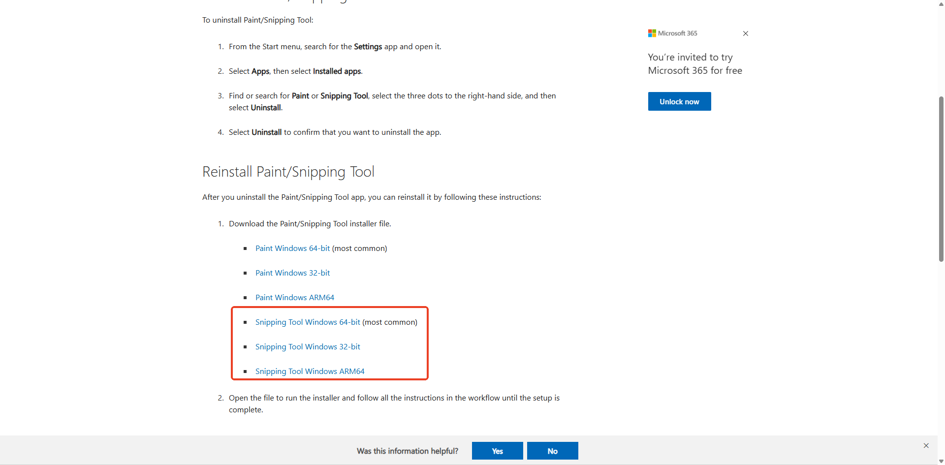 snipping tool offline installer package