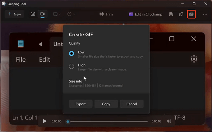 Snipping Tool-Aufzeichnungs-GIF
