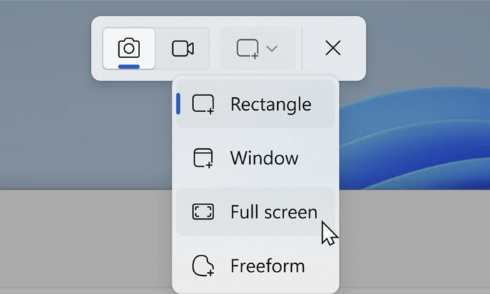 snipping tool screnshot mode