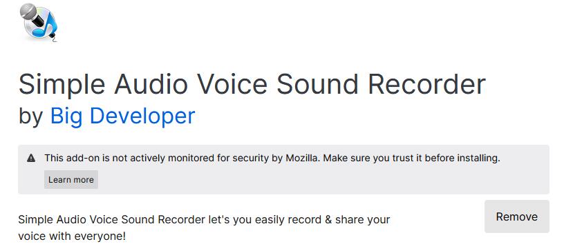 sound recorder firefox add ons