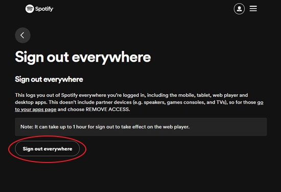 Spotify-Abmeldung überall