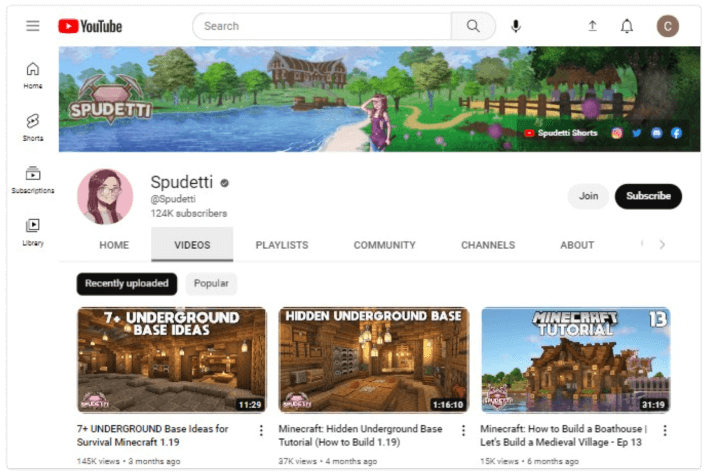Canal Spudetti no YouTube