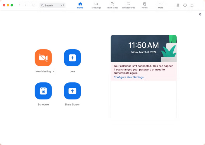 start Zoom meeting