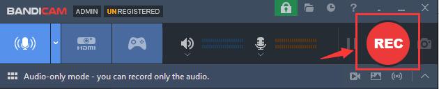 開始使用 bandicam 錄製電腦聲音