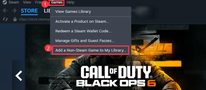 Steam-Aufzeichnung für Nicht-Steam-Spiele