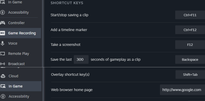 Steam-Aufnahme-Hotkey