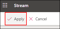 stream click apply to save changes
