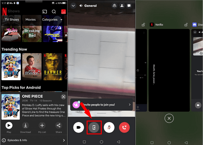Netflix auf Discord ohne schwarzen Bildschirm auf dem Handy streamen