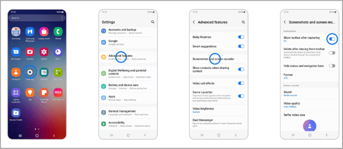 Faça uma captura de tela de rolagem Samsung A03