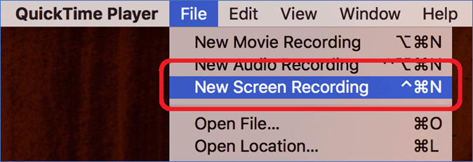 點選檔案->新螢幕錄製