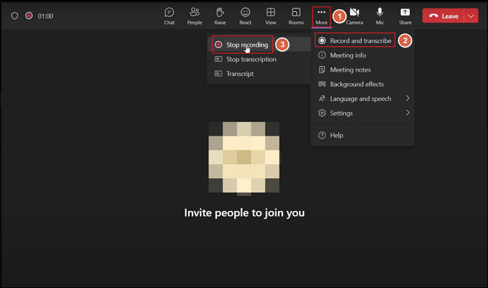 teams stop recording