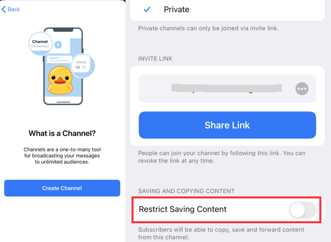 Telegram restrict saving content