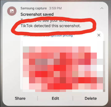 tiktok detected this screenshot