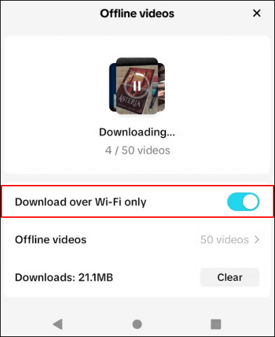 tiktok desactiva la descarga sólo por wifi