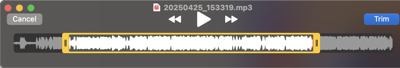 cortar arquivo de áudio com quicktime