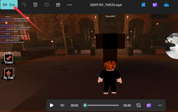 trim video in photos