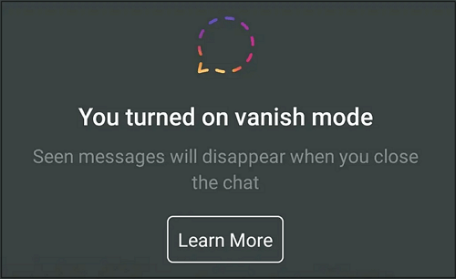 Modo de desaparecimento de mensagens diretas do Instagram