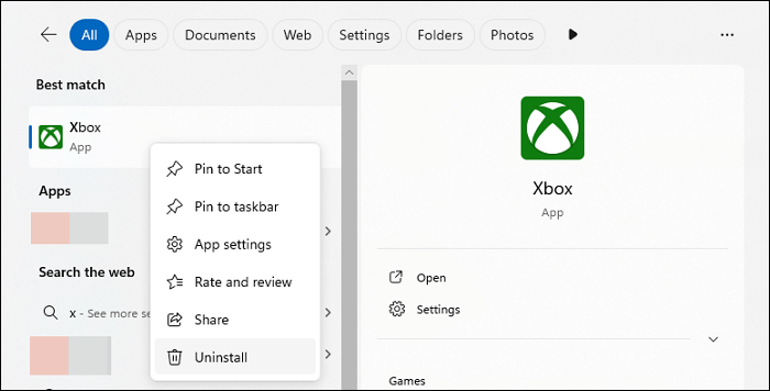 xbox game bar von der seacrh bar deinstallieren