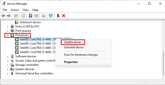 update cpu driver