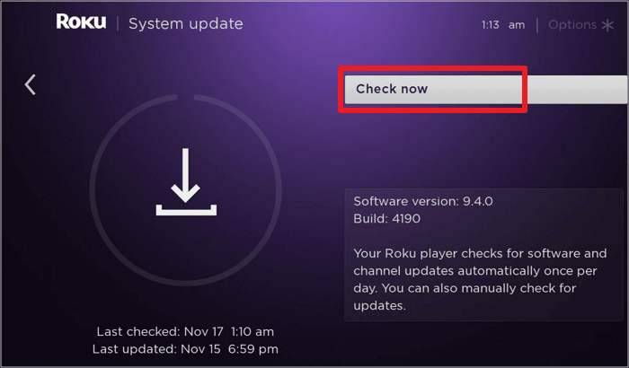 Roku-Gerät aktualisieren
