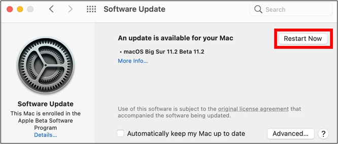 updates verfügbar seite mac