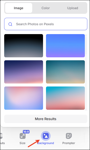 veed recorder change video background