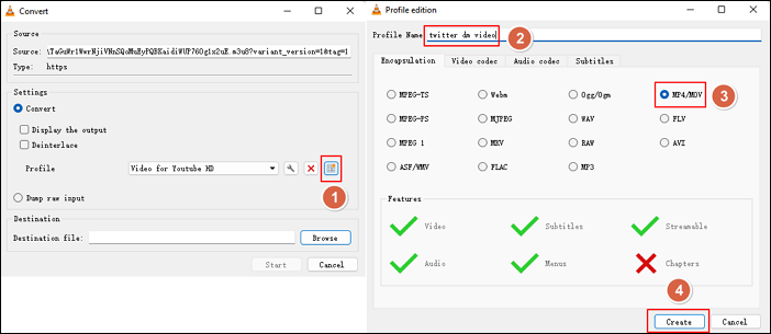 vlc cria novo arquivo