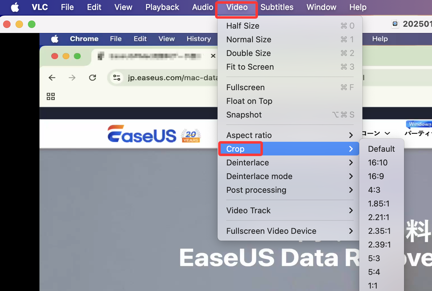 recorte de vídeo vlc no mac
