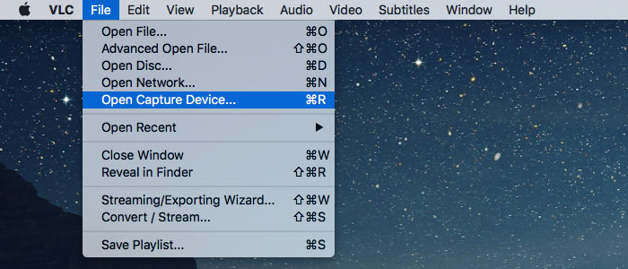 record video on mac with vlc