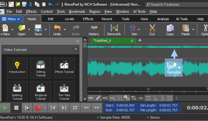 wavepad 音訊編輯器