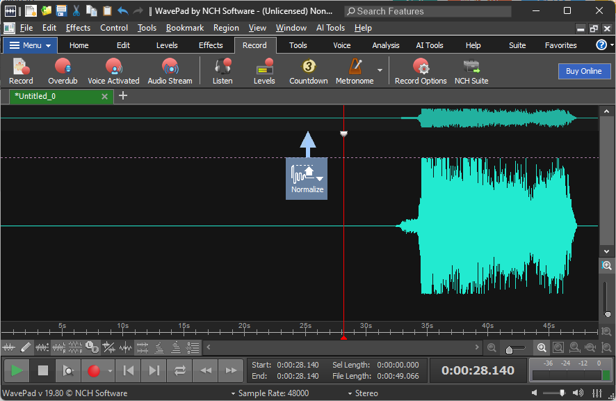 wavepad audio recorder
