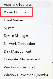 win 10 power option