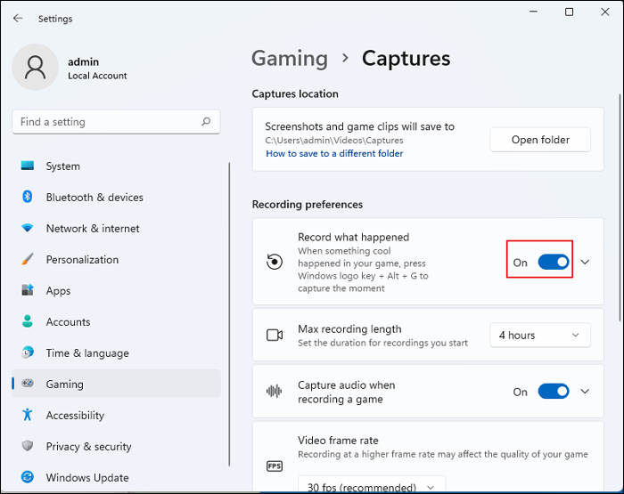 widget de la barra de juegos de xbox grabación en segundo plano