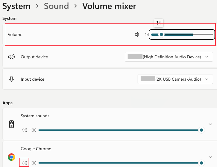mixer de volume do windows 11
