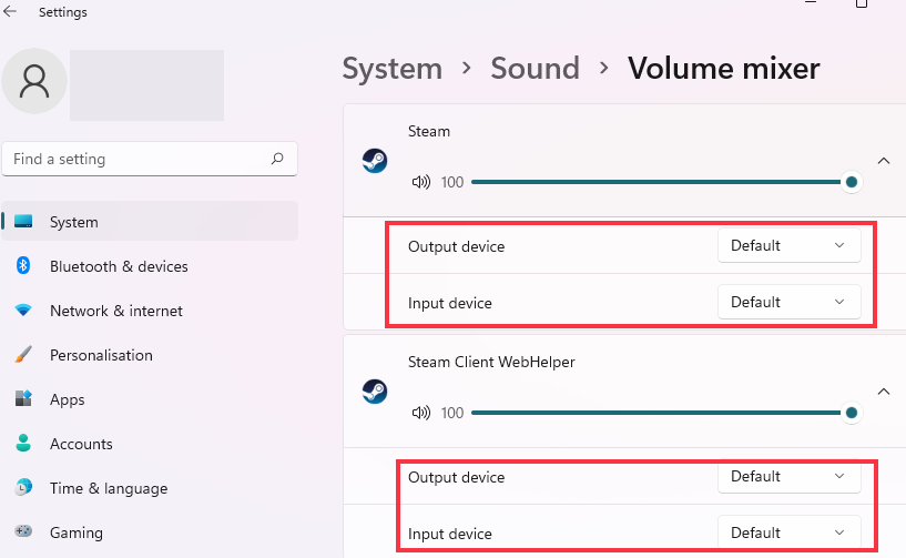 windows audio settings