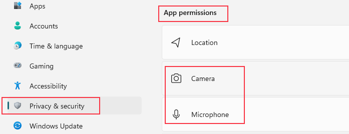 windows camera permission