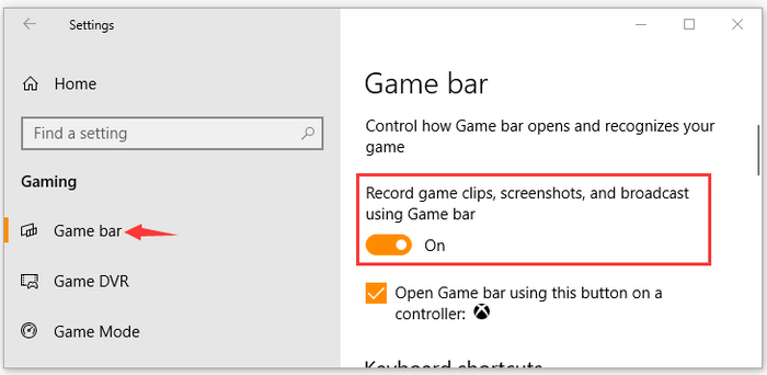 Fix Xbox Game Bar Record button greyed out