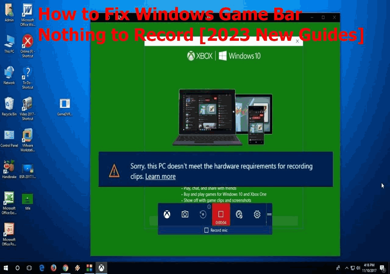 windows game bar does not record full screen