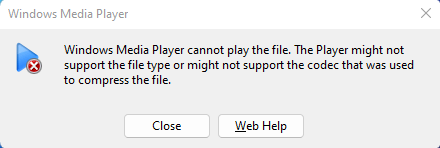 windows media player hevc error