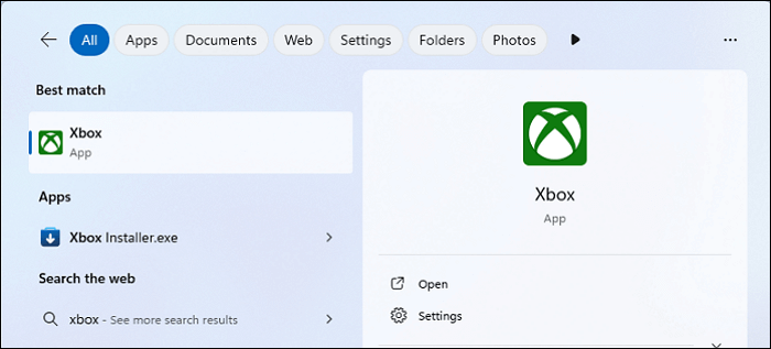 xbox app search bar