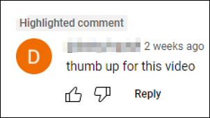 youtube comment with lc