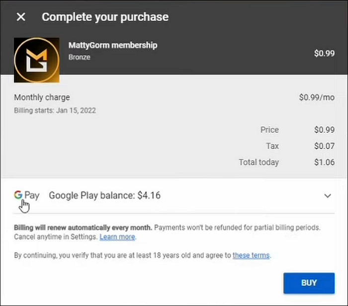 channel membership free trial