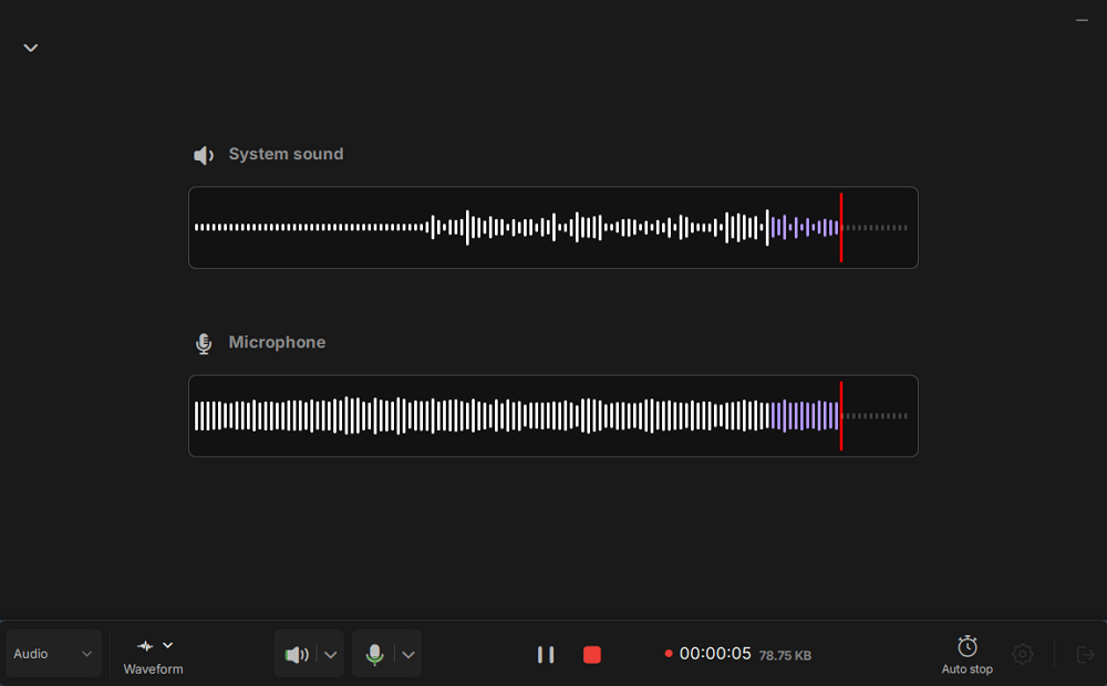 Start audio recording